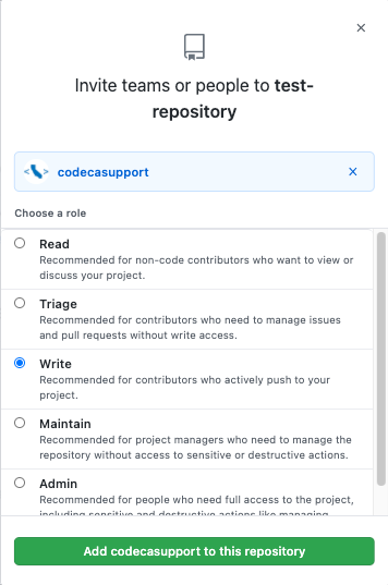 Give write access